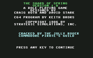 Shard of Spring screenshot 2 for Commodore 64